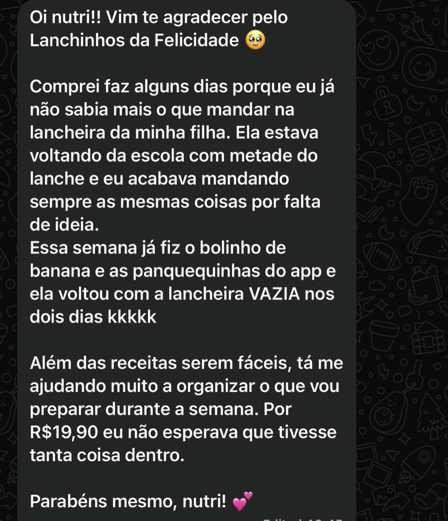 Conversa de apoio no WhatsApp